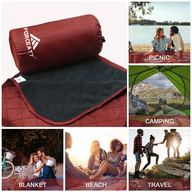 Forceatt Camping Blanket, 79" X 57" Large Outdoor Blanket, Sandproof, Waterproof for Outdoor Festivals, Beaches, Picnics, Stadiumï¼ŒCamping, Parks, Hiking, Travel, Family Suitable for 4 Seasons. - Image 5